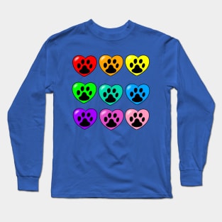 Paw print hearts Long Sleeve T-Shirt